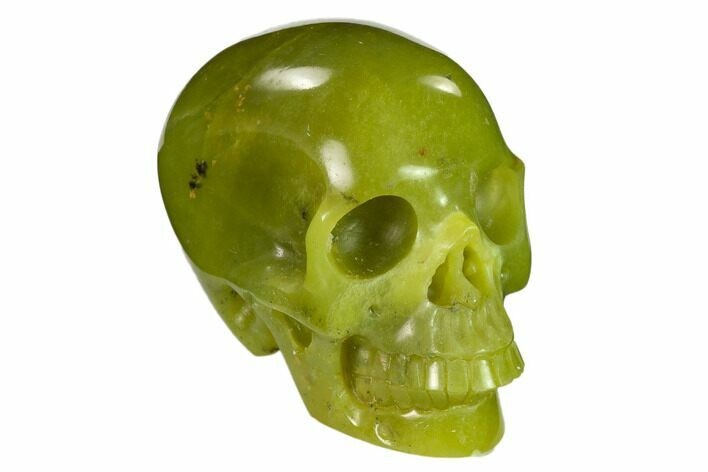 Realistic, Polished Jade (Nephrite) Skull #151141